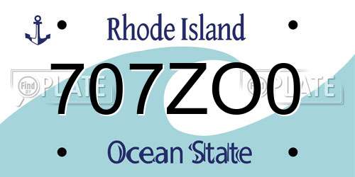 707ZO0 Rhode Island License Plate