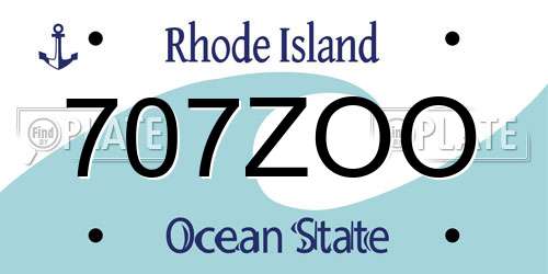 707ZOO Rhode Island License Plate