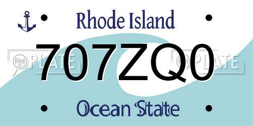 707ZQ0 Rhode Island License Plate