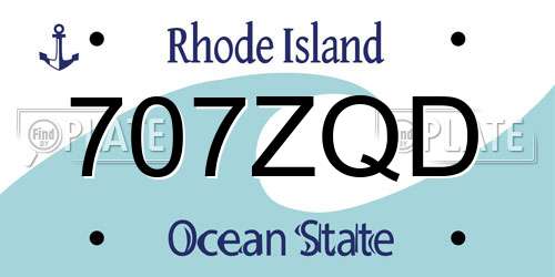 707ZQD Rhode Island License Plate