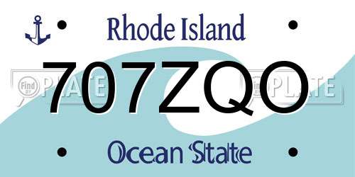 707ZQO Rhode Island License Plate