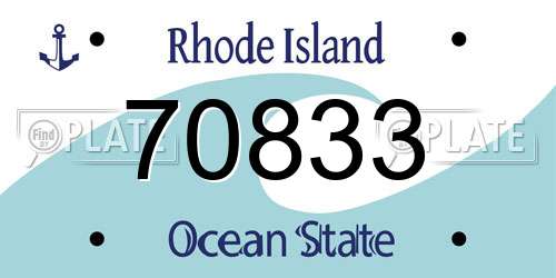 70833 Rhode Island License Plate
