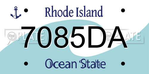 7085DA Rhode Island License Plate