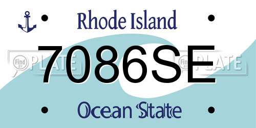 7086SE Rhode Island License Plate
