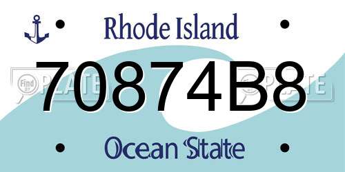 70874B8 Rhode Island License Plate