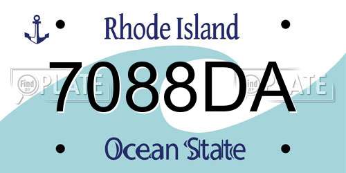 7088DA Rhode Island License Plate