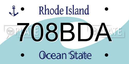 708BDA Rhode Island License Plate