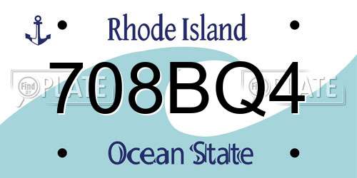 708BQ4 Rhode Island License Plate