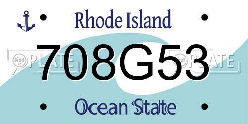 708G53 Rhode Island License Plate