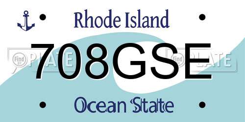708GSE Rhode Island License Plate