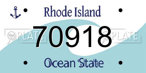 70918 Rhode Island License Plate