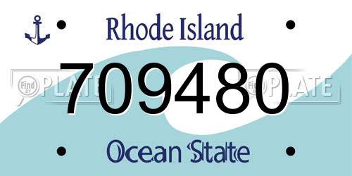 709480 Rhode Island License Plate