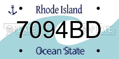 7094BD Rhode Island License Plate