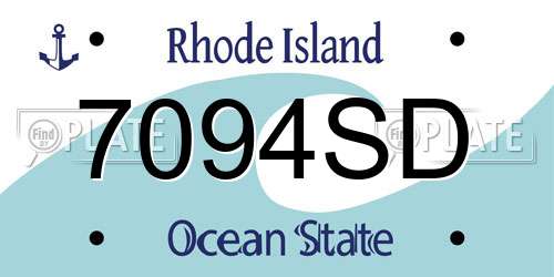 7094SD Rhode Island License Plate