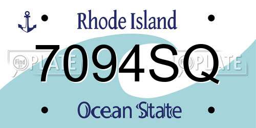 7094SQ Rhode Island License Plate