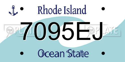 7095EJ Rhode Island License Plate