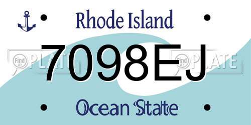 7098EJ Rhode Island License Plate