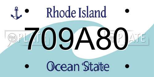 709A80 Rhode Island License Plate