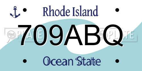709ABQ Rhode Island License Plate