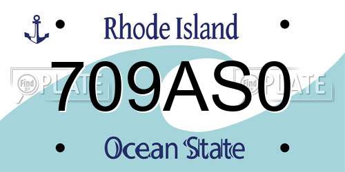 709AS0 Rhode Island License Plate