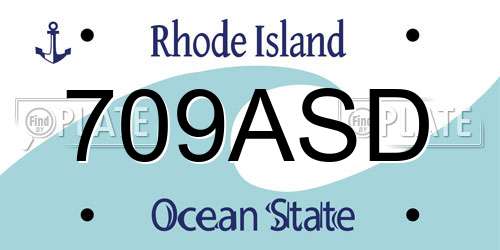 709ASD Rhode Island License Plate