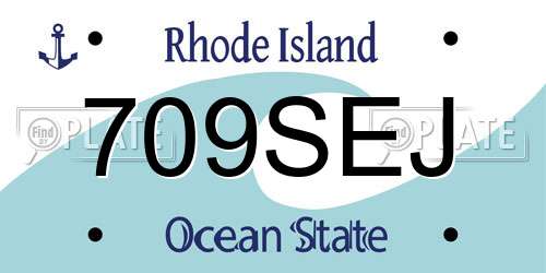 709SEJ Rhode Island License Plate