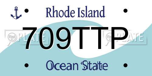 709TTP Rhode Island License Plate