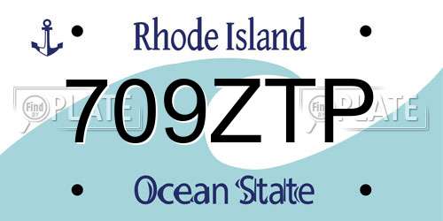 709ZTP Rhode Island License Plate