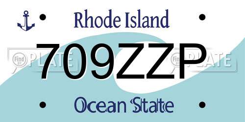 709ZZP Rhode Island License Plate