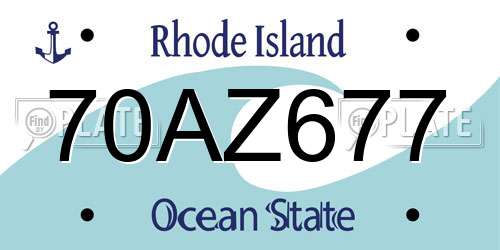 70AZ677 Rhode Island License Plate