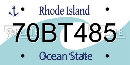 70BT485 Rhode Island License Plate