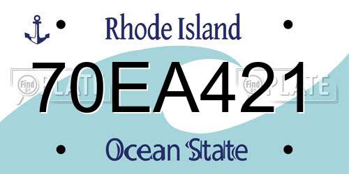 70EA421 Rhode Island License Plate