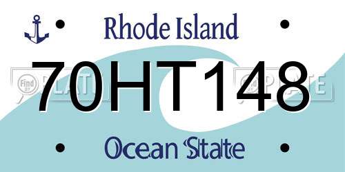 70HT148 Rhode Island License Plate