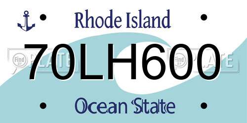 70LH600 Rhode Island License Plate