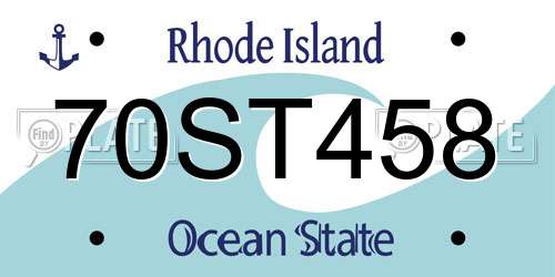 70ST458 Rhode Island License Plate