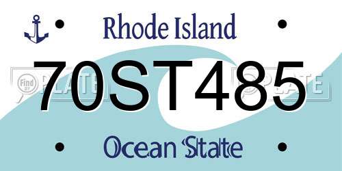 70ST485 Rhode Island License Plate