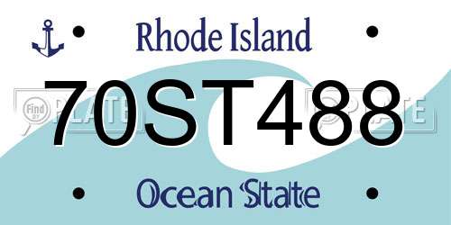 70ST488 Rhode Island License Plate