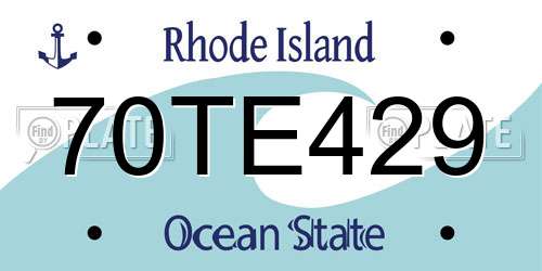 70TE429 Rhode Island License Plate