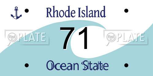 71 Rhode Island License Plate