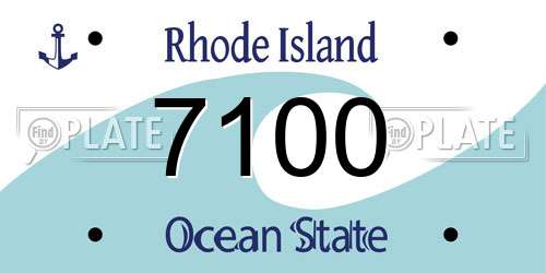 7100 Rhode Island License Plate