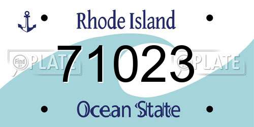 71023 Rhode Island License Plate