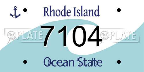 7104 Rhode Island License Plate