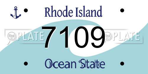 7109 Rhode Island License Plate