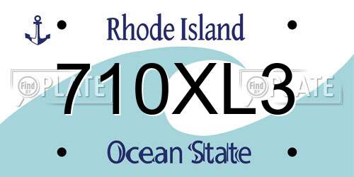 710XL3 Rhode Island License Plate