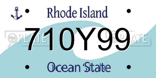 710Y99 Rhode Island License Plate