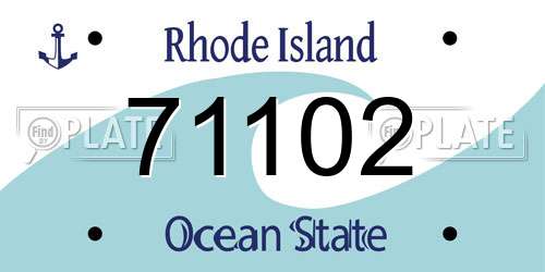71102 Rhode Island License Plate