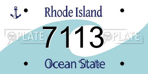 7113 Rhode Island License Plate