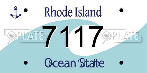 7117 Rhode Island License Plate