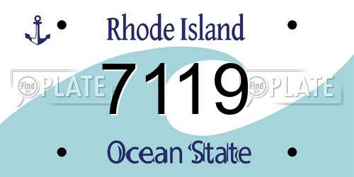 7119 Rhode Island License Plate