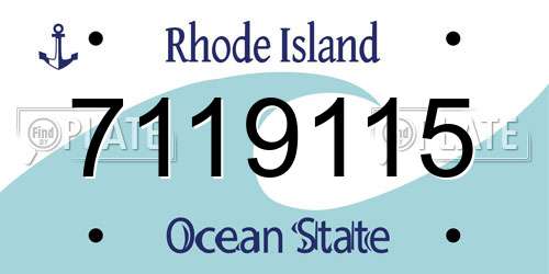 7119115 Rhode Island License Plate